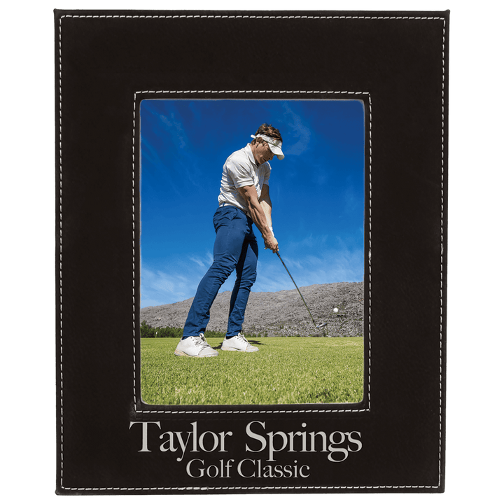 Black / Silver Leatherette Photo Frame - in multiple sizes - Schoppy&