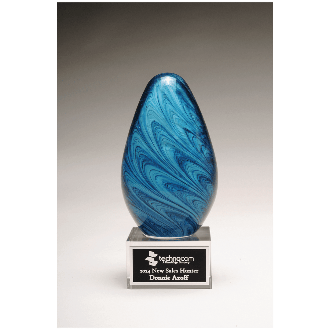 Blue and Green Art Glass Award - 6.25"H - Schoppy's Since 1921