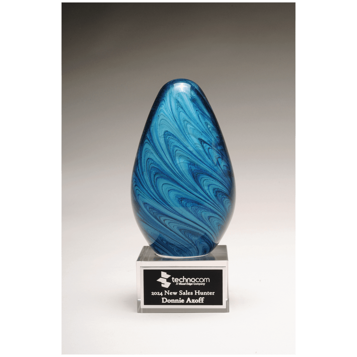 Blue and Green Art Glass Award - 6.25"H - Schoppy's Since 1921