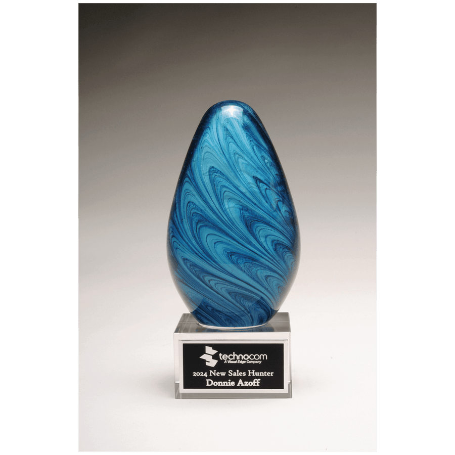 Blue and Green Art Glass Award - 6.25"H - Schoppy's Since 1921