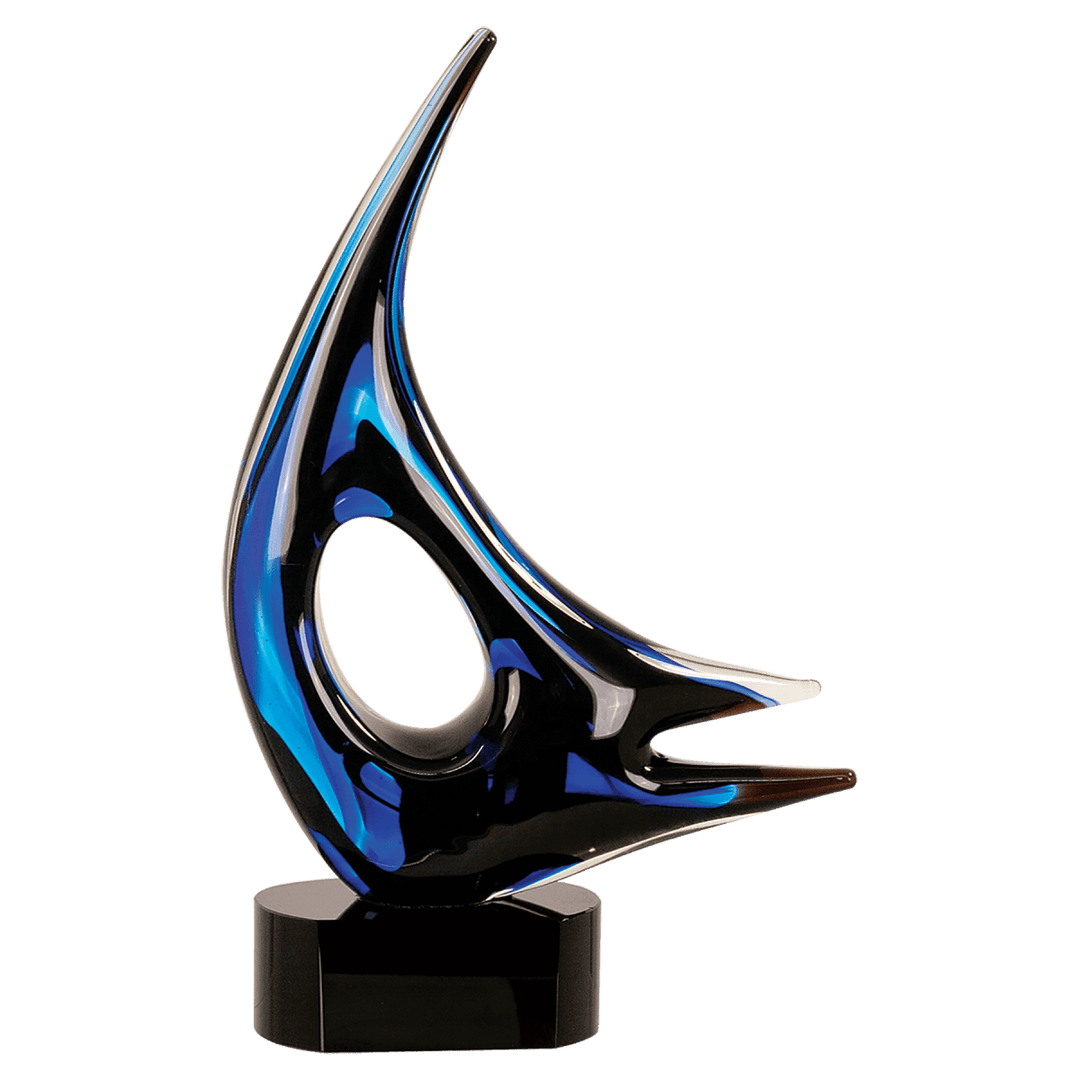 Blue Art Glass Sail - 14.25" Tall - Schoppy's Since 1921