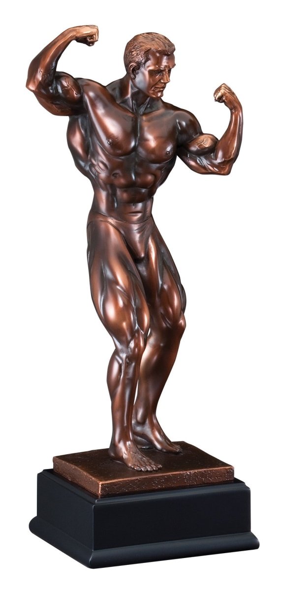 Bronze Front Double Bicep Male Pose Bodybuilding Trophy - Schoppy's Since 1921