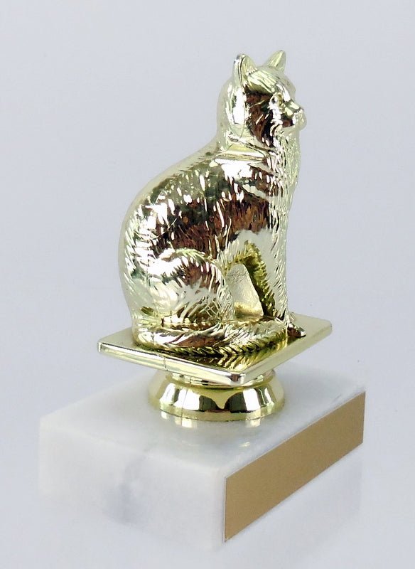 Cat Figure Trophy On Marble Base-Trophy-Schoppy's Since 1921