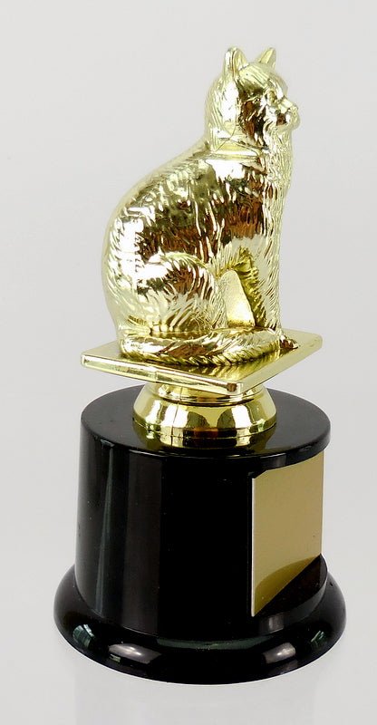 Cat Figure Trophy on Black Round Base - Schoppy's Since 1921