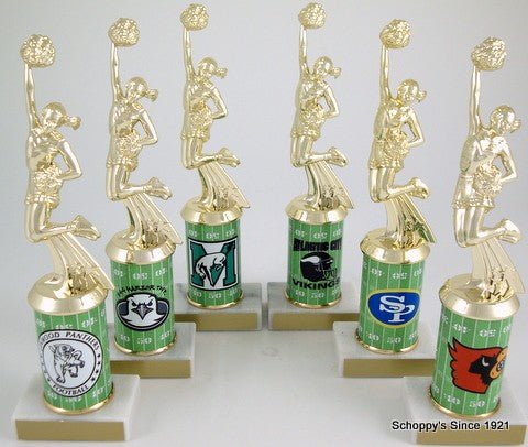 Cheer Trophy with Custom Round Column-Trophies-Schoppy's Since 1921