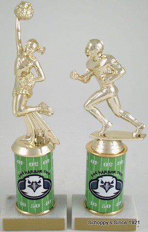 Cheer Trophy with Custom Round Column-Trophies-Schoppy's Since 1921