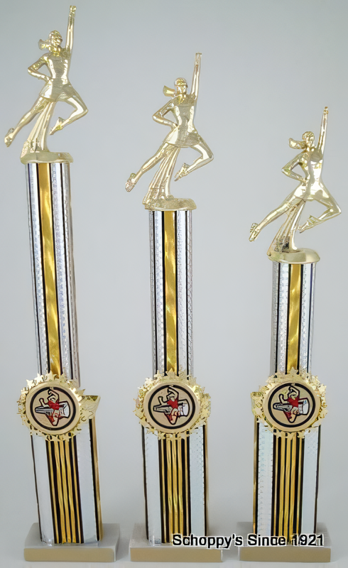 Cheerleading Double Column Star Holder Trophy
