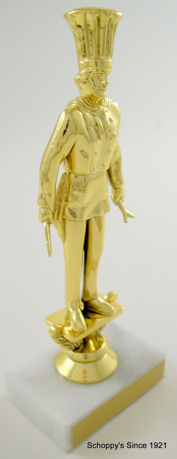 Chef Trophy Figure on White Marble base-Trophies-Schoppy's Since 1921