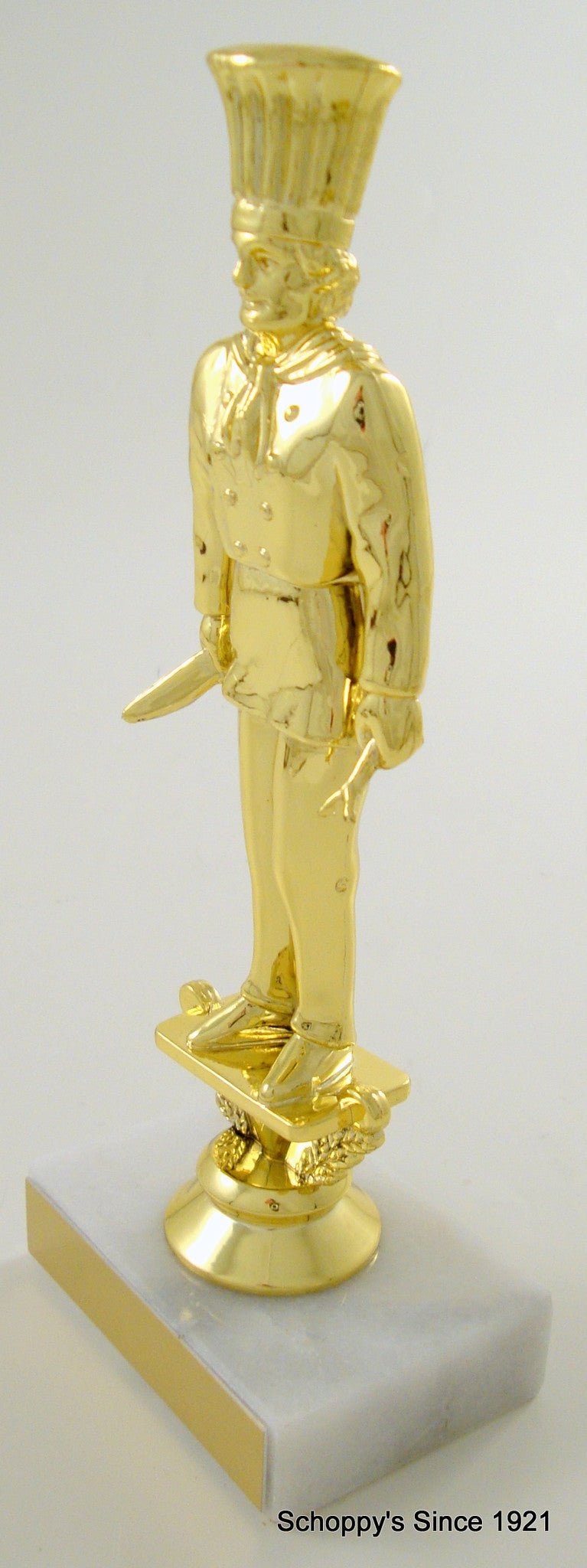 Chef Trophy Figure on White Marble base-Trophies-Schoppy's Since 1921