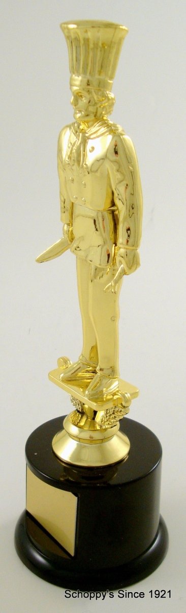 Chef Trophy Figure On Black Round Base - Schoppy's Since 1921