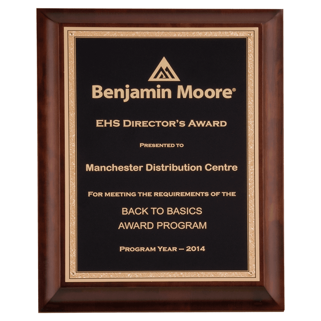 Cherry Finish Plaque with Gold Border - Schoppy&