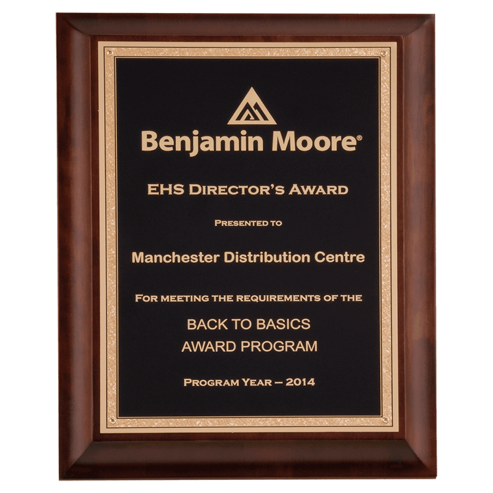Cherry Finish Plaque with Gold Border - Schoppy&