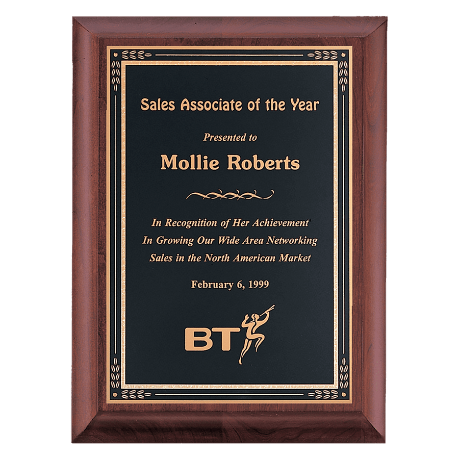 Cherry Plaque with Black and Gold Florentine Plate - Schoppy's Since 1921