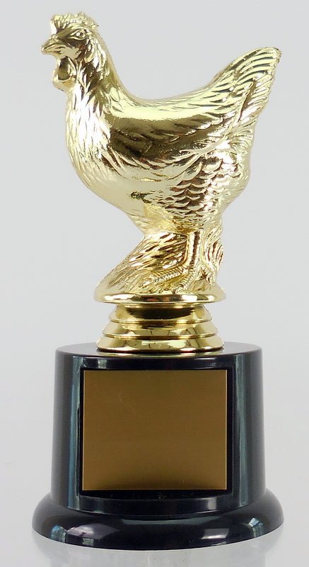 Chicken Trophy On Black Round Base - Schoppy's Since 1921