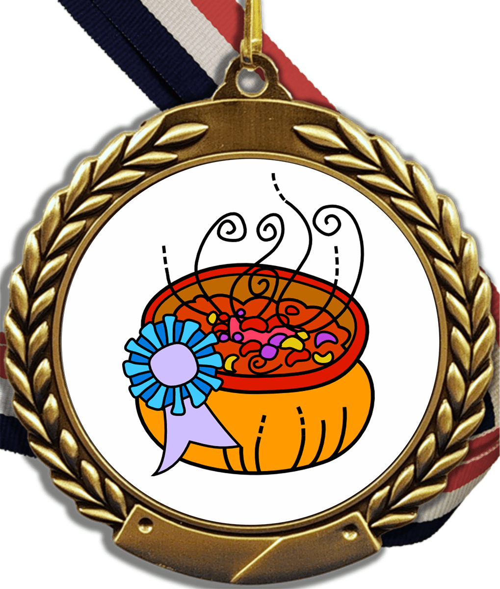 Chili Cooking Contest Logo Medal - Your Choice of Neck Ribbon Color - Schoppy's Since 1921