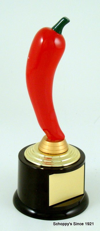 Chili Pepper Trophy on Medium Black Round Base - Schoppy's Since 1921