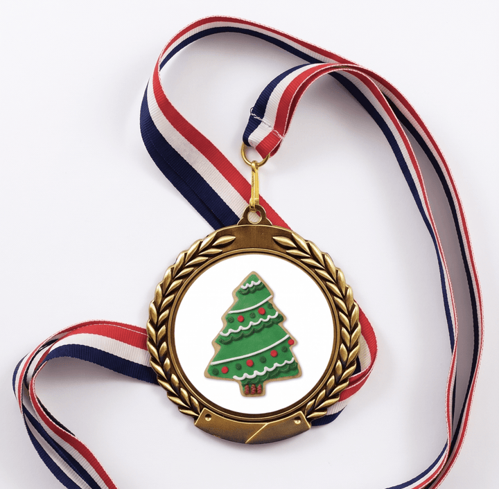 Christmas Cookie Logo Medal - Your Choice of Neck Ribbon Color - Schoppy&
