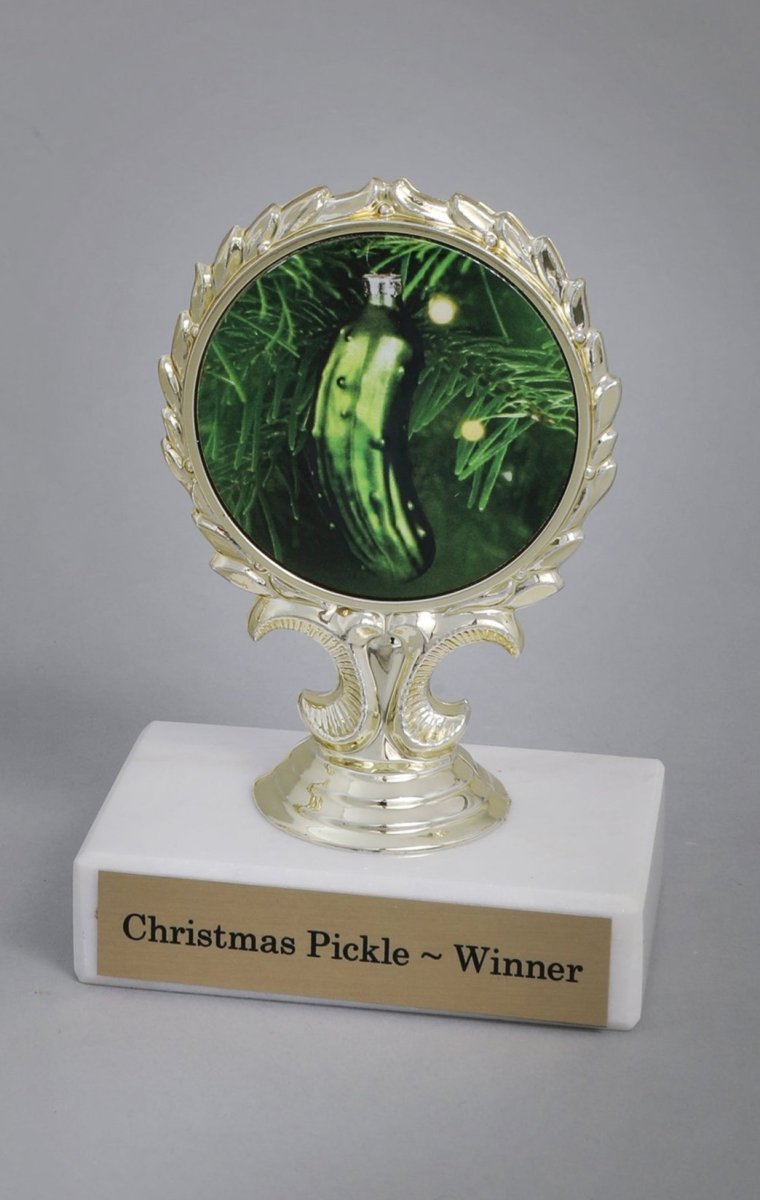 Christmas Pickle Logo Trophy - Schoppy's Since 1921