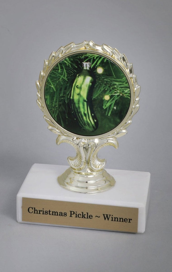 Christmas Pickle Logo Trophy - Schoppy's Since 1921