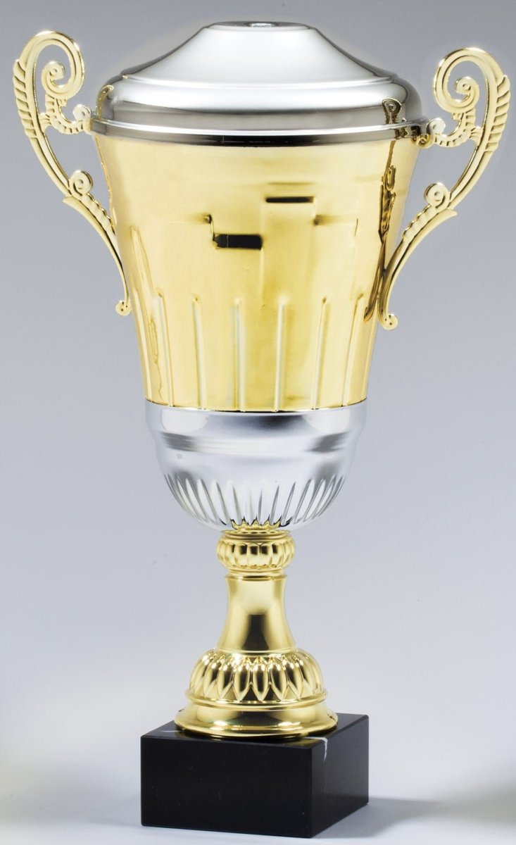 Classic Metal Gold Cup With Rectangle Pattern - Schoppy's Since 1921