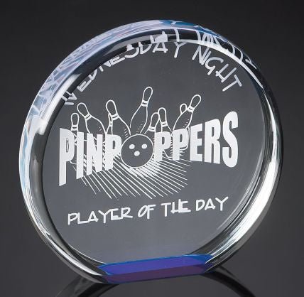 Color Reflection Circle Acrylic Award - In Blue or Gold - Schoppy's Since 1921