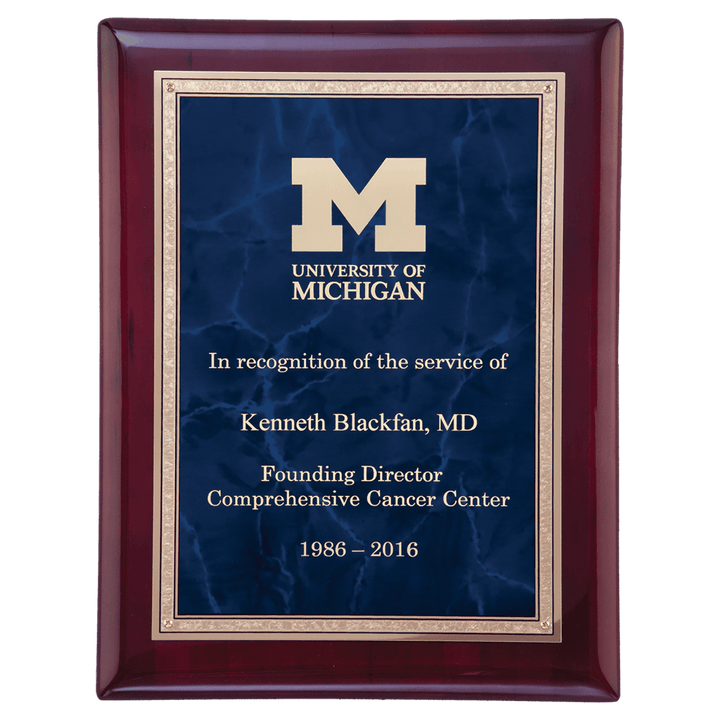 Colored Marble Gold Florentine Border on Rosewood Piano - Finish Plaque - Schoppy&