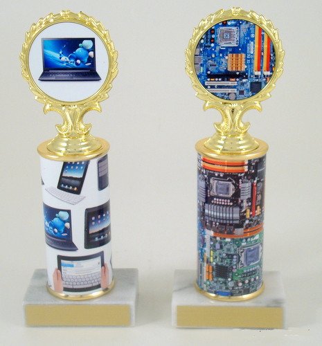 Computer Custom Column Logo Trophy - Schoppy's Since 1921