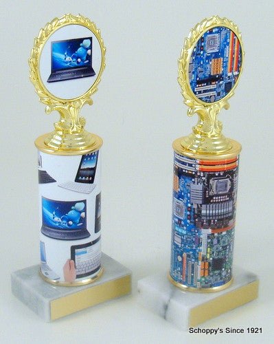 Computer Custom Column Logo Trophy - Schoppy's Since 1921