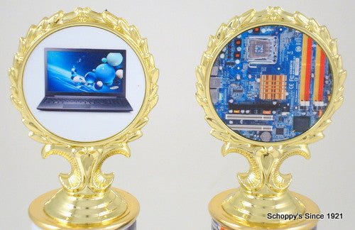 Computer Custom Column Logo Trophy - Schoppy's Since 1921