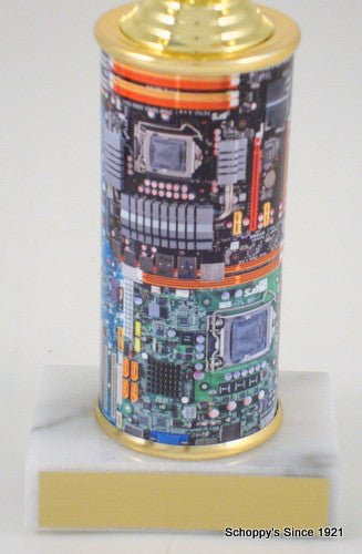 Computer Custom Column Logo Trophy - Schoppy's Since 1921