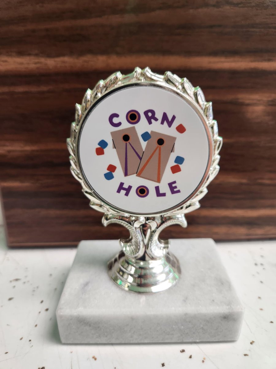 Cornhole Logo Trophy - Schoppy's Since 1921