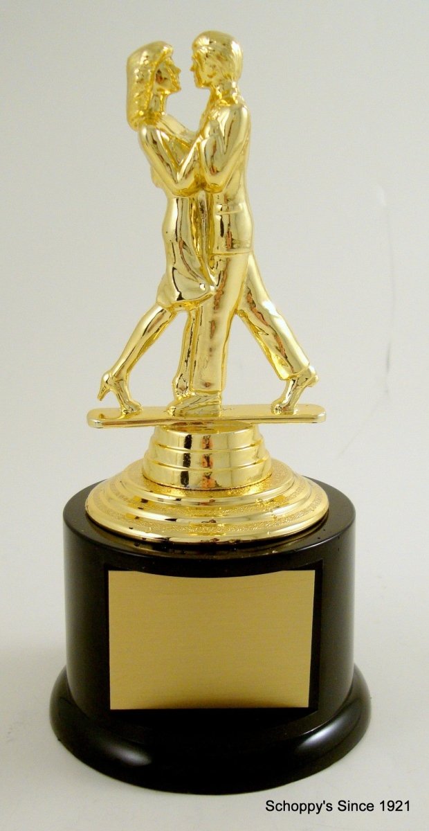 Couples Modern Dance Trophy on Black Round Base - Schoppy's Since 1921