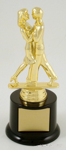 Couples Modern Dance Trophy on Black Round Base - Schoppy's Since 1921