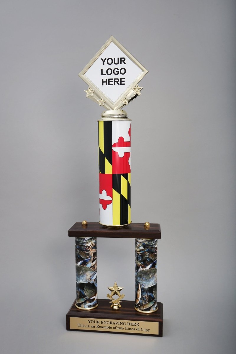 Crab Logo Two Column Trophy - Schoppy&