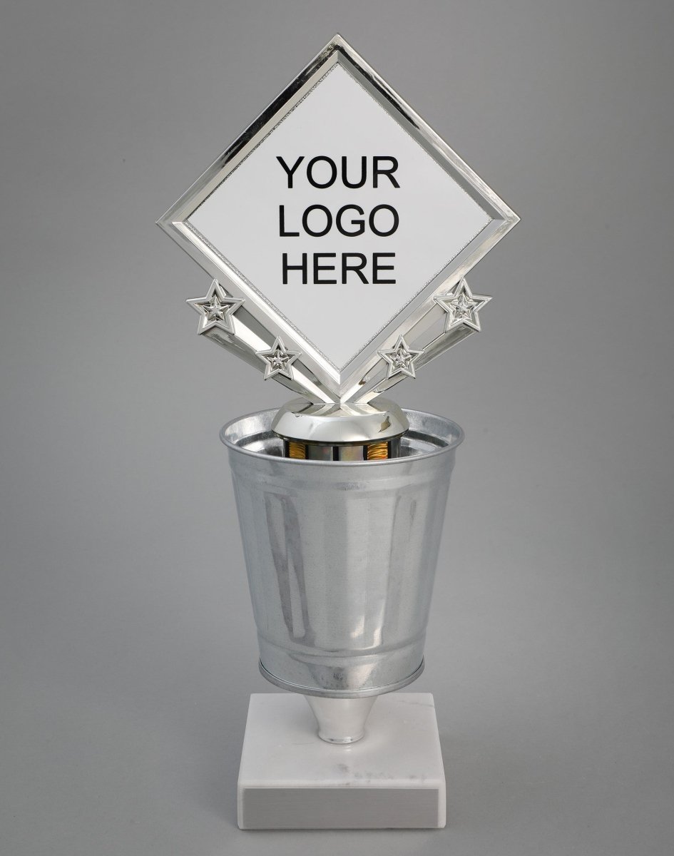 Custom Logo Trash Can Trophy ~ Where it Belongs - Schoppy's Since 1921