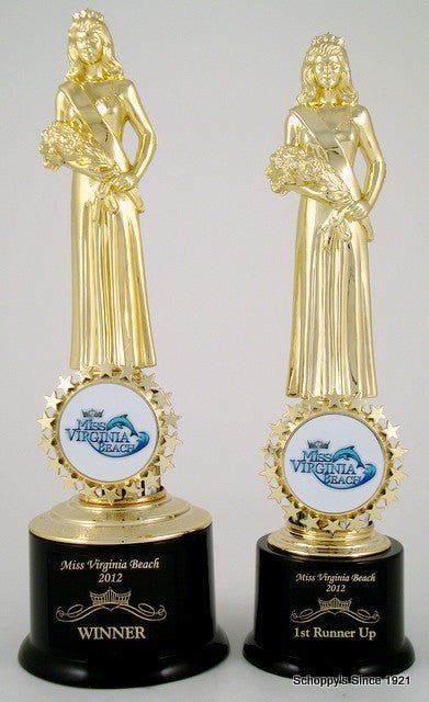 Custom Pageant Logo Trophy Large - Schoppy's Since 1921