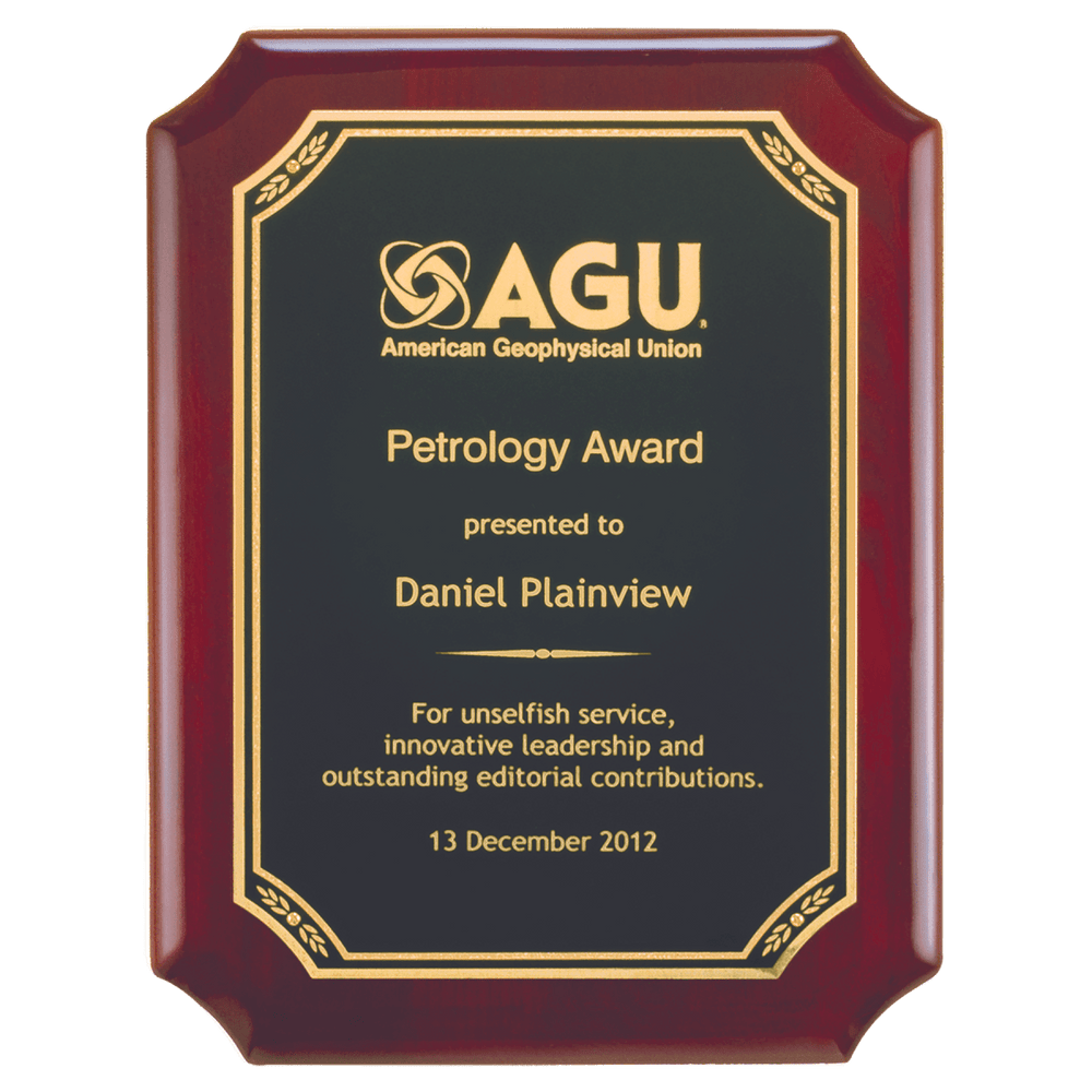 Designed Corner Plate on Rosewood Stained Piano Plaque - Schoppy's Since 1921