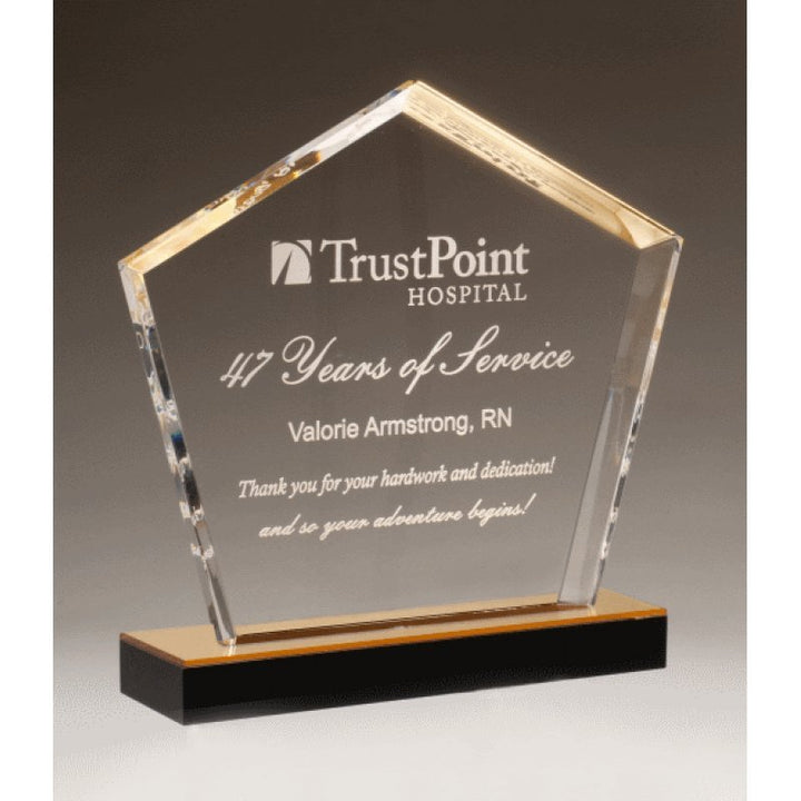 Diamond Series Acrylic Award with Accent and Mirror Topped Base - Schoppy's Since 1921