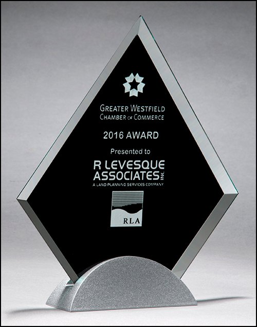 Diamond Series Glass Award with Silver Metal Base - Schoppy's Since 1921