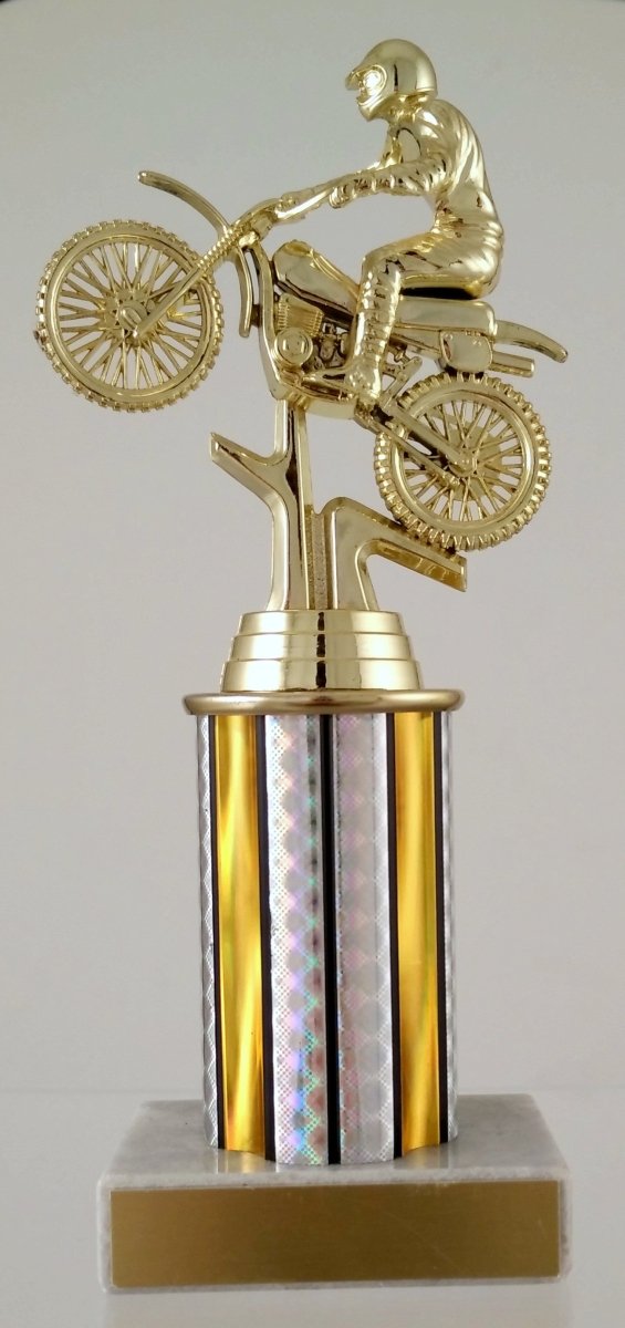 Dirt Bike Trophy With Column On Marble Base - Schoppy's Since 1921