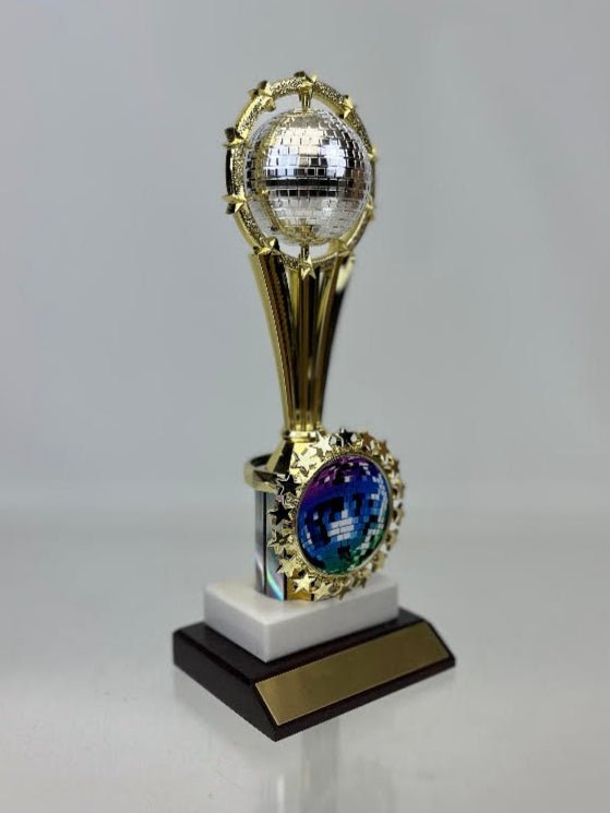 Disco Ball Spinning Trophy with Medallion Holder - Schoppy's Since 1921