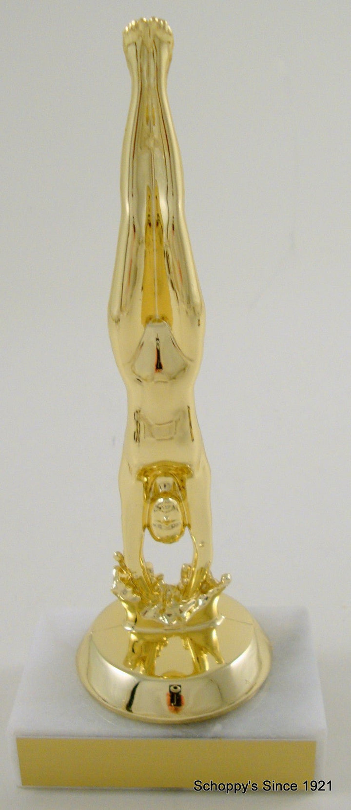 Diver Figure Trophy on White Marble Base-Trophies-Schoppy's Since 1921