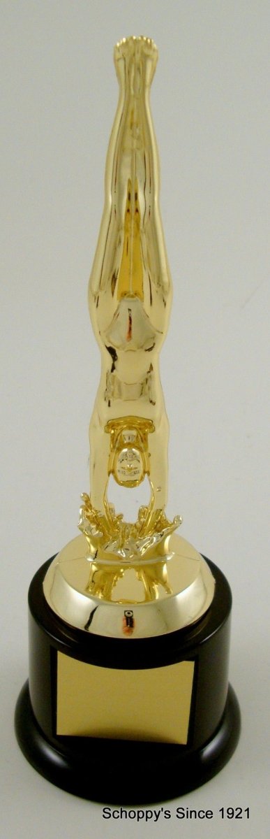 Diver Figure Trophy On Black Round Base - Schoppy's Since 1921