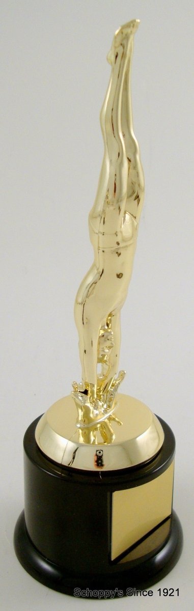 Diver Figure Trophy On Black Round Base - Schoppy's Since 1921