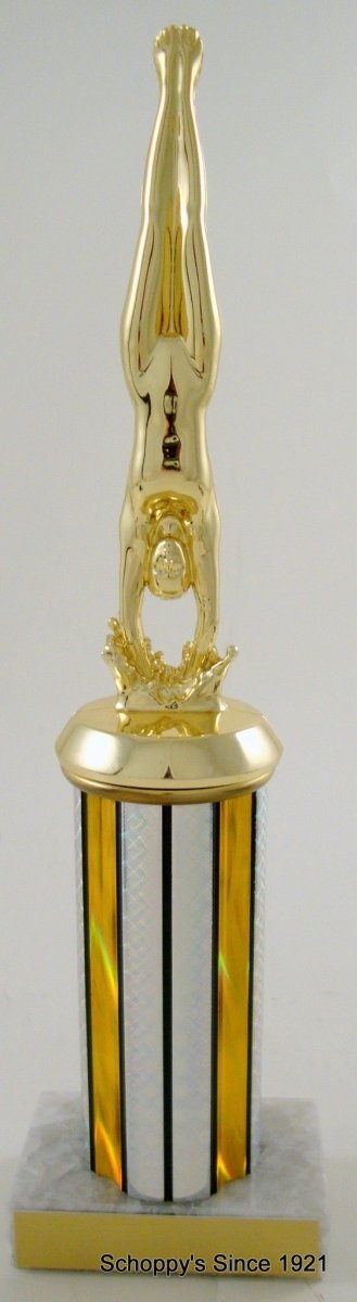 Diver Figure Trophy on Round Column - Schoppy's Since 1921