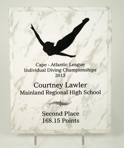 Diving White Marbled Plaque - Schoppy's Since 1921