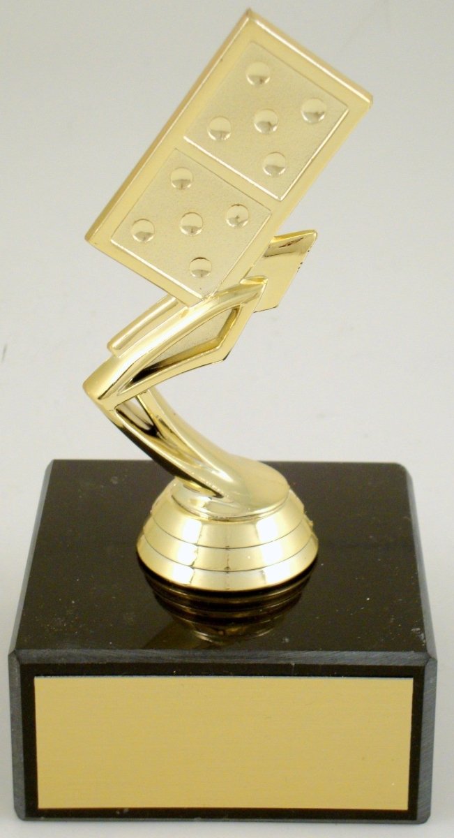 Domino Piece Trophy On Thick Black Marble Base - Schoppy's Since 1921