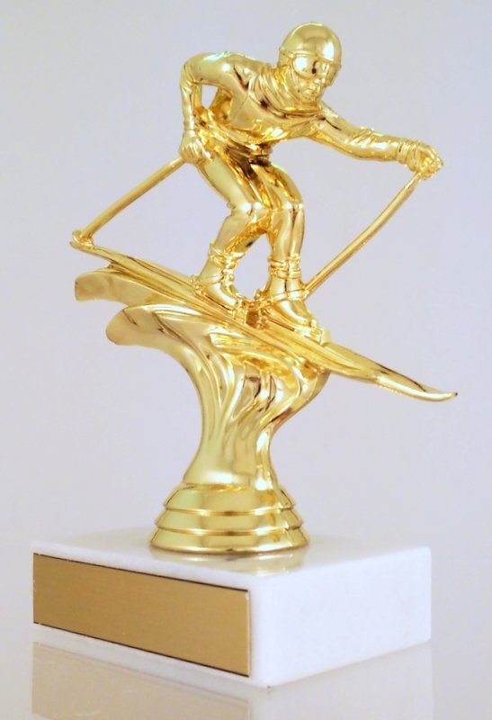 Downhill Skier Trophy On Flat Marble - Schoppy's Since 1921