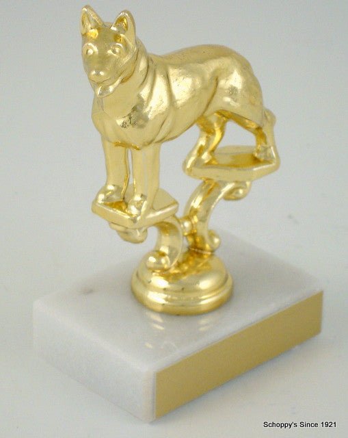 Dye Cast Dog Trophy on White Marble Base - Schoppy's Since 1921