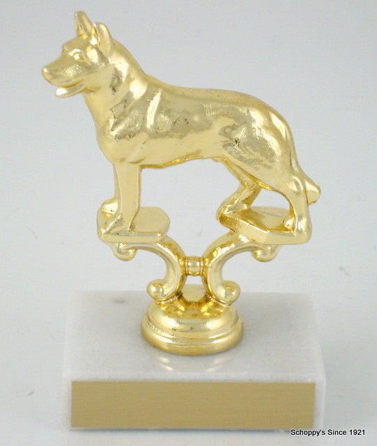 Dye Cast Dog Trophy on White Marble Base - Schoppy's Since 1921